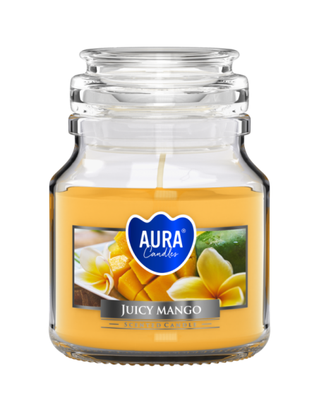 Świeca zapachowa BISPOL Aura snd71-475 (Soczyste mango) ~28h