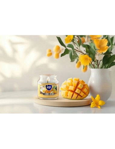 Świeca zapachowa BISPOL Aura snd71-475 (Soczyste mango) ~28h