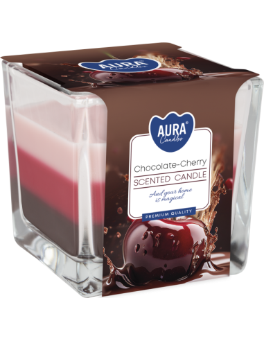 Vonná svíčka BISPOL Aura snk80-104 (Čokoláda a Třešeň) ~32h