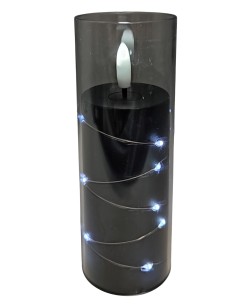 LED-Geflechtkerze GRANDE 5506 D55H150 Schwarz/Kaltweiß 2