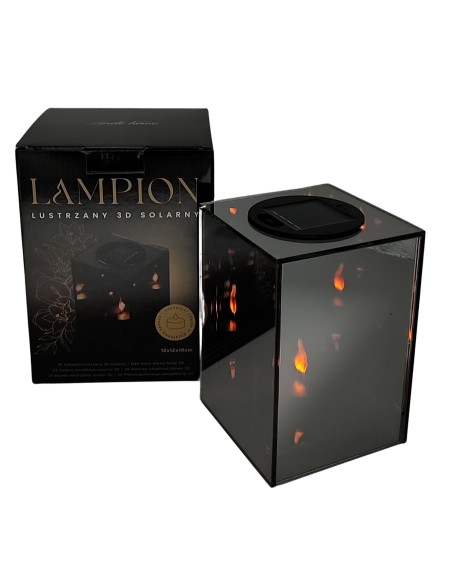 LINDO HOME 3D-Solar-Spiegellaterne LED-Würfel 18 cm