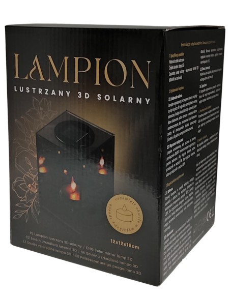 LINDO HOME 3D-Solar-Spiegellaterne LED-Würfel 18 cm