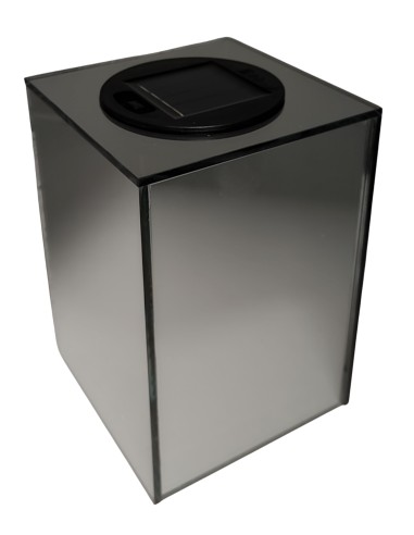 LINDO HOME 3D-Solar-Spiegellaterne LED-Würfel 18 cm