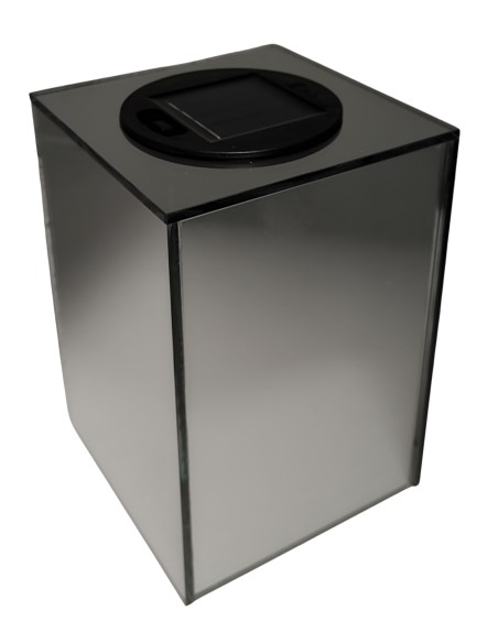 LINDO HOME 3D-Solar-Spiegellaterne LED-Würfel 18 cm