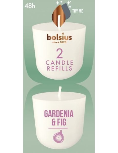 Scented candles for the BOLSIUS CleanLight ~24h candle holder Gardenia & Fig 2 pcs.