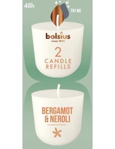 Vonné sviečky do svietnika BOLSIUS CleanLight ~24h Bergamot & Neroli 2 ks.