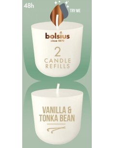 Świece zapach. do świecznika BOLSIUS CleanLight ~24h Vanilla & Tonka 2szt