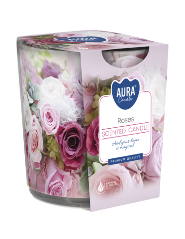 Vonná svíčka BISPOL Aura sn72s-02 (Růže) ~22h