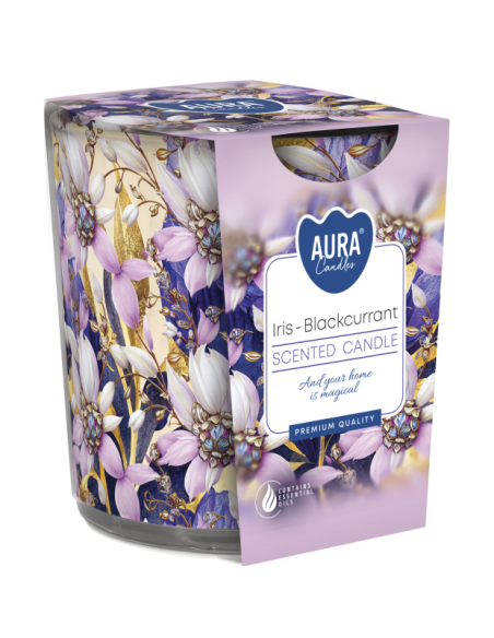 BISPOL Aura scented candle sn72s-59 (Iris & Blackcurrant) ~22h