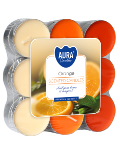 BISPOL Aura Duftteelichter p15-18-63 (Orange) 4h 18 Stück.
