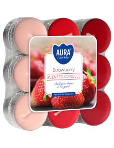 BISPOL Aura Duftteelichter p15-18-73 (Erdbeere) 4h 18 Stück.