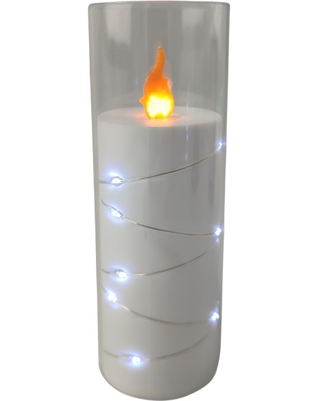 LED Pletená sviečka GRANDE 5509 D55H150 Biela/Studená biela