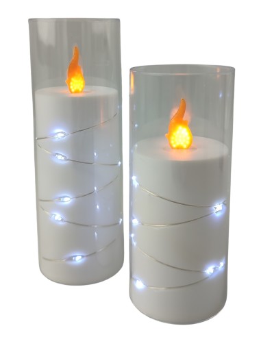 LED-Geflechtkerze GRANDE 5509 D55H150 Weiß/Kaltweiß