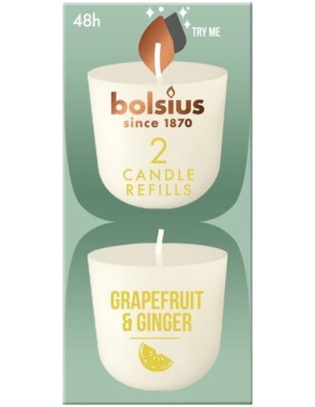 Scented candles for the BOLSIUS CleanLight ~24h Grapefruit Ginger candle holder 2 pcs.