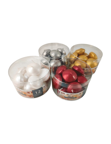 Floating candles RAK (07473) Hearts (40/25) red metal ~4h 12pcs.