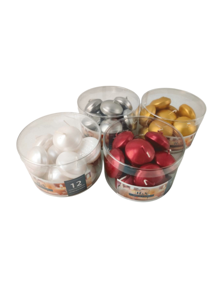 Floating candles RAK (07473) Hearts (40/25) red metal ~4h 12pcs.