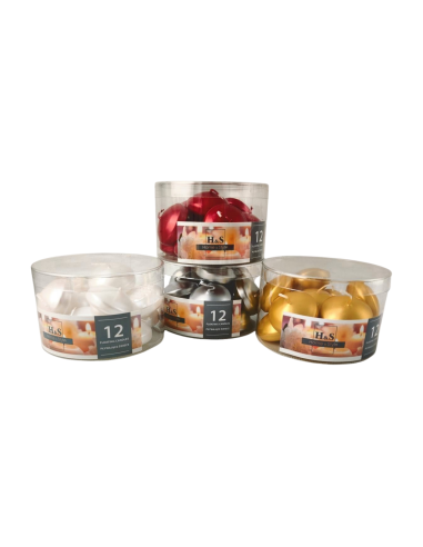 Floating candles RAK (07473) Hearts (40/25) red metal ~4h 12pcs.