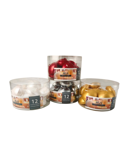 Plávajúce sviečky RAK (07473) Srdcia (40/25) červené kovové ~4h 12ks.