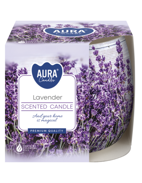 BISPOL Aura Duftkerze SN71S-09 (Lavendel), ca. 20 Stunden Brenndauer