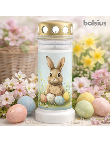 Plastikkerze, gefüllt mit Wasser, BOLSIUS Nr. 6L Osterhase 17 cm ~70 h