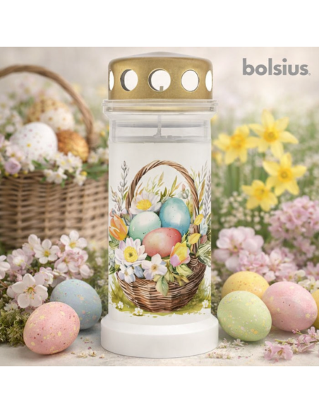 Plastic candle filled with water BOLSIUS NR 6L Easter basket 17cm ~70h