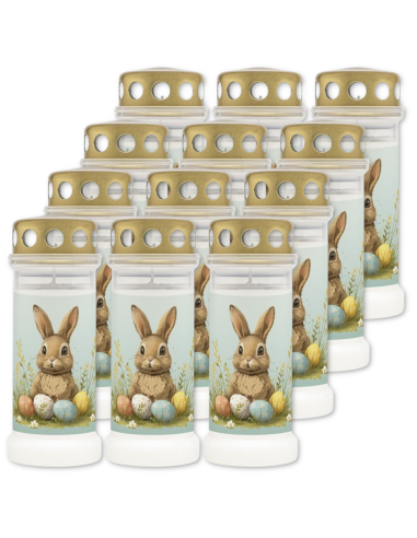 Plastic candles filled with water BOLSIUS NR6L Easter Bunny 17cm ~70h 12pcs.