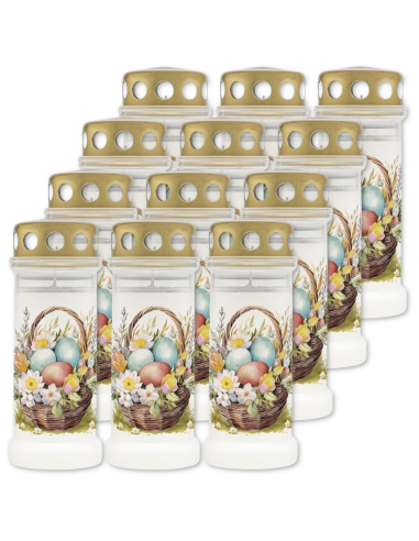 Plastic candles filled with water BOLSIUS NR6L Easter basket 17cm ~70h 12 pcs.