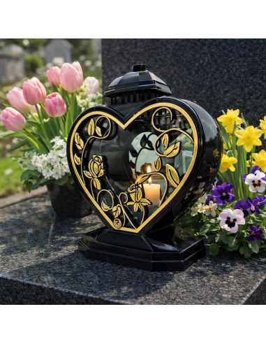 Kaplnková sviečka GLAMUR, veľké zlaté srdce