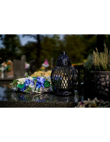 Znicz kapliczka GLAMUR Kula mała Karo czarny