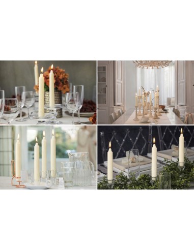 BOLSIUS Torpeda table candles 170/20 (ecru) approx. 5h 8 pieces
