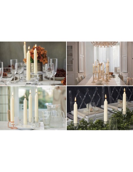BOLSIUS Torpeda table candles 170/20 (ecru) approx. 5h 8 pieces