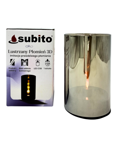Lampion Lustrzany Płomień 3D LED SUBITO (1050) H125