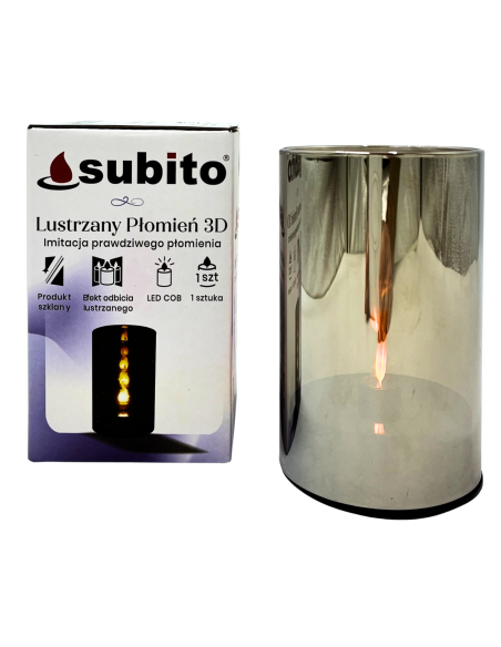 Lampion Lustrzany Płomień 3D LED SUBITO (1050) H125