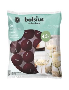 Bolsius BAG plávajúce sviečky 4,5h 20 kusov zamatovo červené