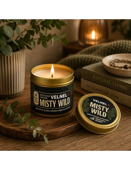 VELNEL ZS-05 Vonná sójová sviečka Misty Wilderness v plechovke 63g