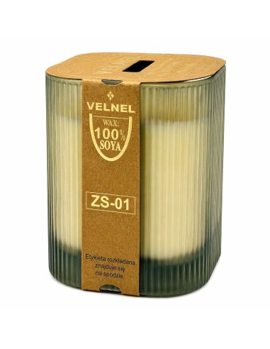 Vonná sójová sviečka v skle VELNEL ZS-01 Jantárová 234g