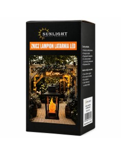 Znicz lampion latarnia SUNLIGHT LED (A7165W) 23cm 2