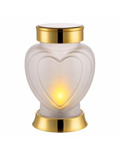 Solárny LED lampáš SUBITO SL4 Srdce matný (S1059) žltý 18cm
