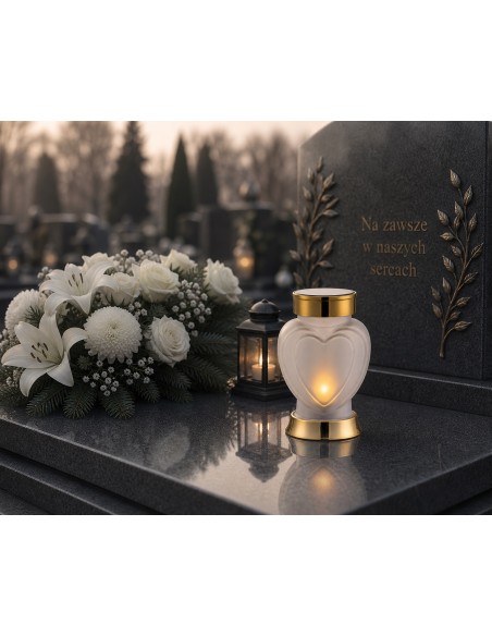 Solární LED lucerna SUBITO SL4 Srdce matná (S1059) žlutá 18cm