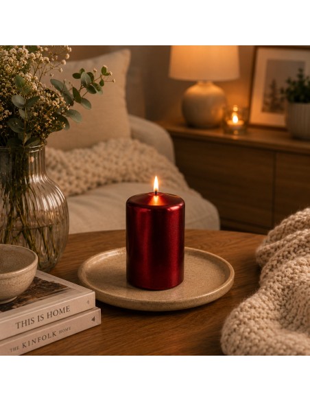 Stĺpová sviečka RAK (08127) AURORA 70/90 bordová cca 40h