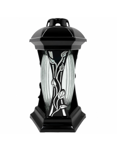 Znicz kapliczka GLAMOUR Lampion Luna R3 srebrny 31cm