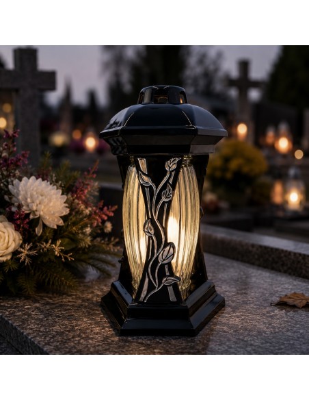 GLAMOUR Luna Lantern R3 silver 31cm chapel candle