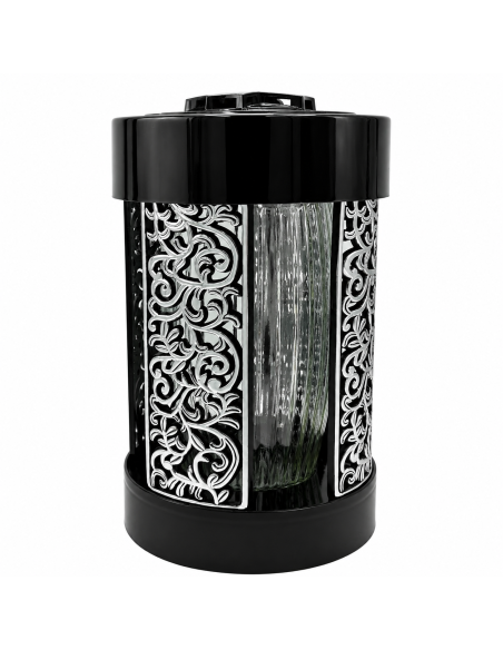 GLAMOUR lampáš s kaplnkou, R3, strieborný, 27 cm