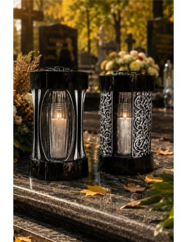 GLAMOUR lampáš s kaplnkou, R3, strieborný, 27 cm