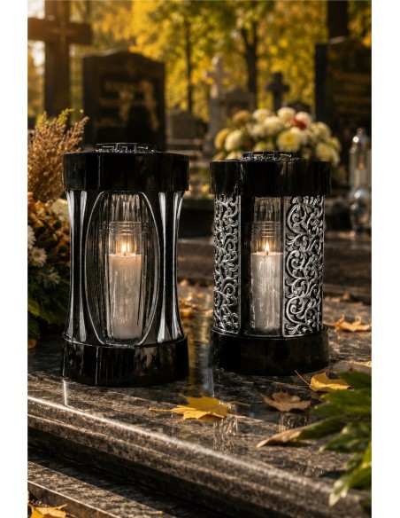 GLAMOUR chapel candle lantern column R3 silver 27cm