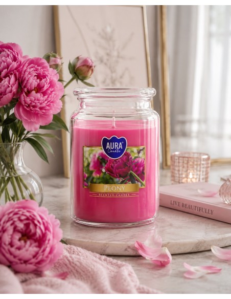 BISPOL Aura scented candle snd99-157 (Peony) approx. 100h