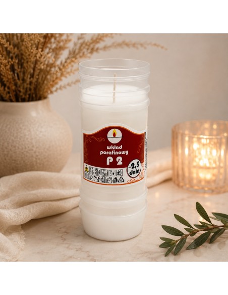 Ulmar Oil P2 Paraffinkerzeneinsatz, 60 Stunden Brenndauer, 2,5 Tage Brenndauer, 1 Stück