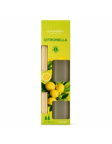 Aroma difuzér se sadou tyčinek D-AROMA (Citronella) 2x105ml