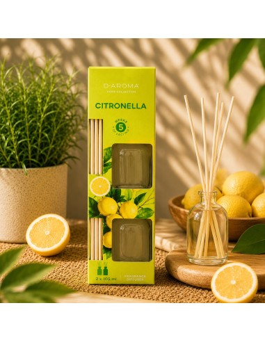 Aroma difuzér se sadou tyčinek D-AROMA (Citronella) 2x105ml