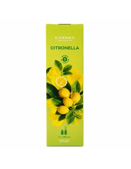 Aroma difuzér se sadou tyčinek D-AROMA (Citronella) 2x105ml